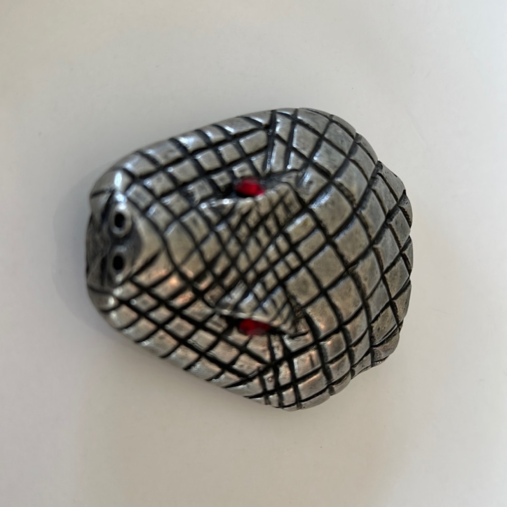 VZ made pewter tone metal Rattlesnake belt buckle.